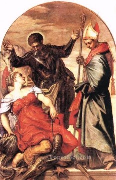 ティントレット Painting - セントルイス セントジョージと王女 イタリア ルネサンス ティントレット